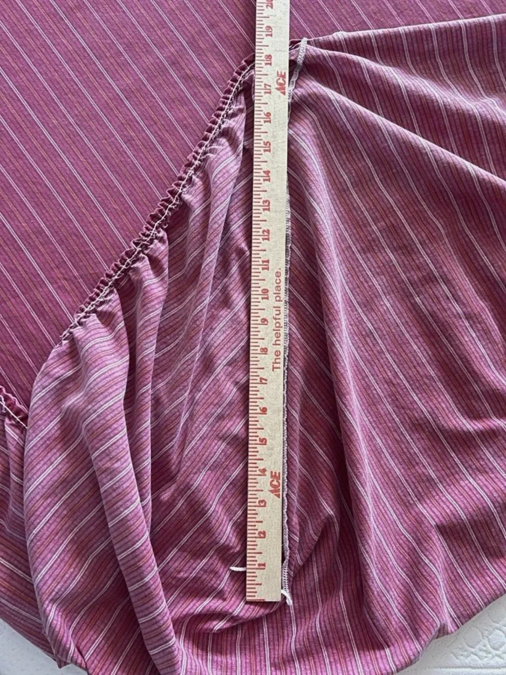 4 Pc QUEEN Sheet Set Stripe Burgundy Pinstripe West Point Stevens Made in USA